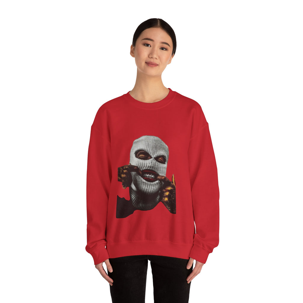 Skull Mask Crewneck Sweatshirt — Dark Horror Streetwear