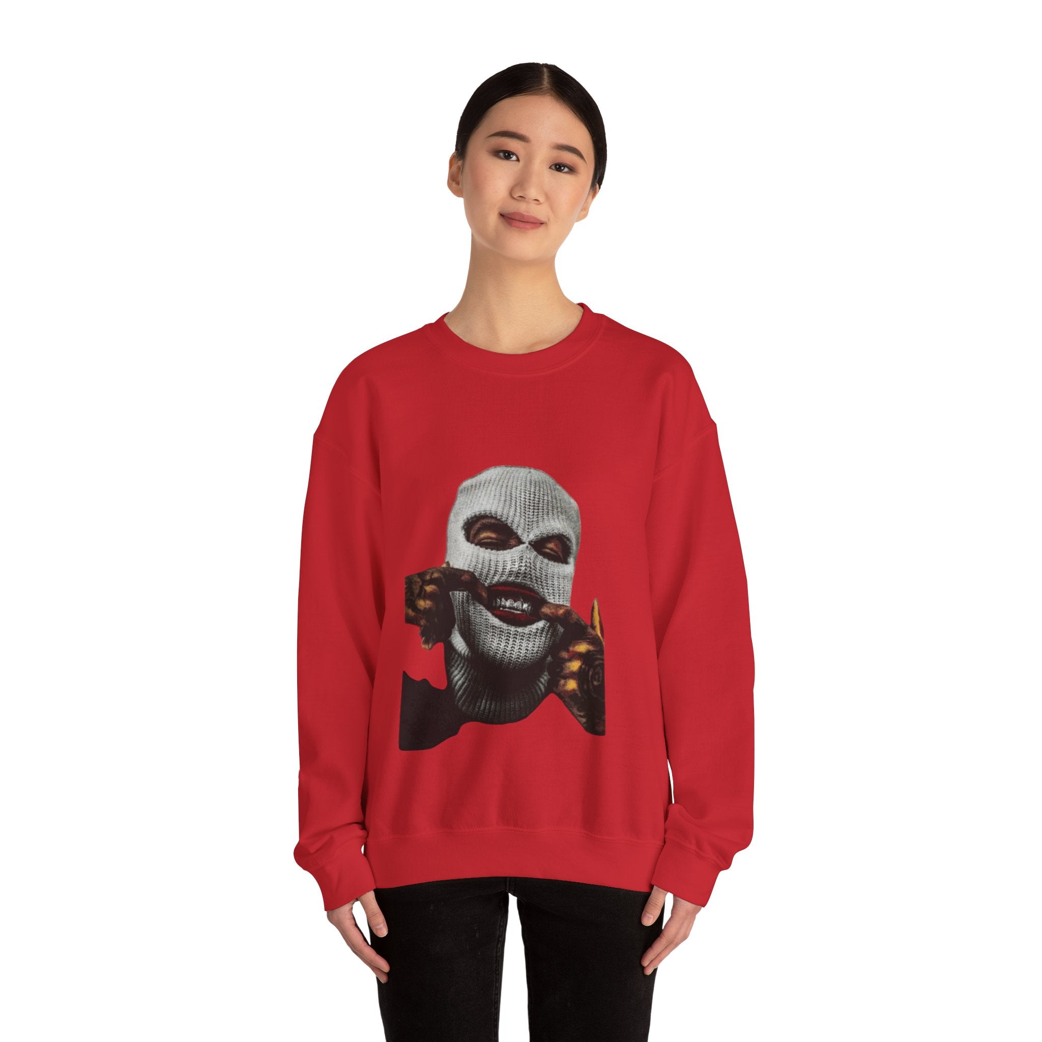 Skull Mask Crewneck Sweatshirt — Dark Horror Streetwear