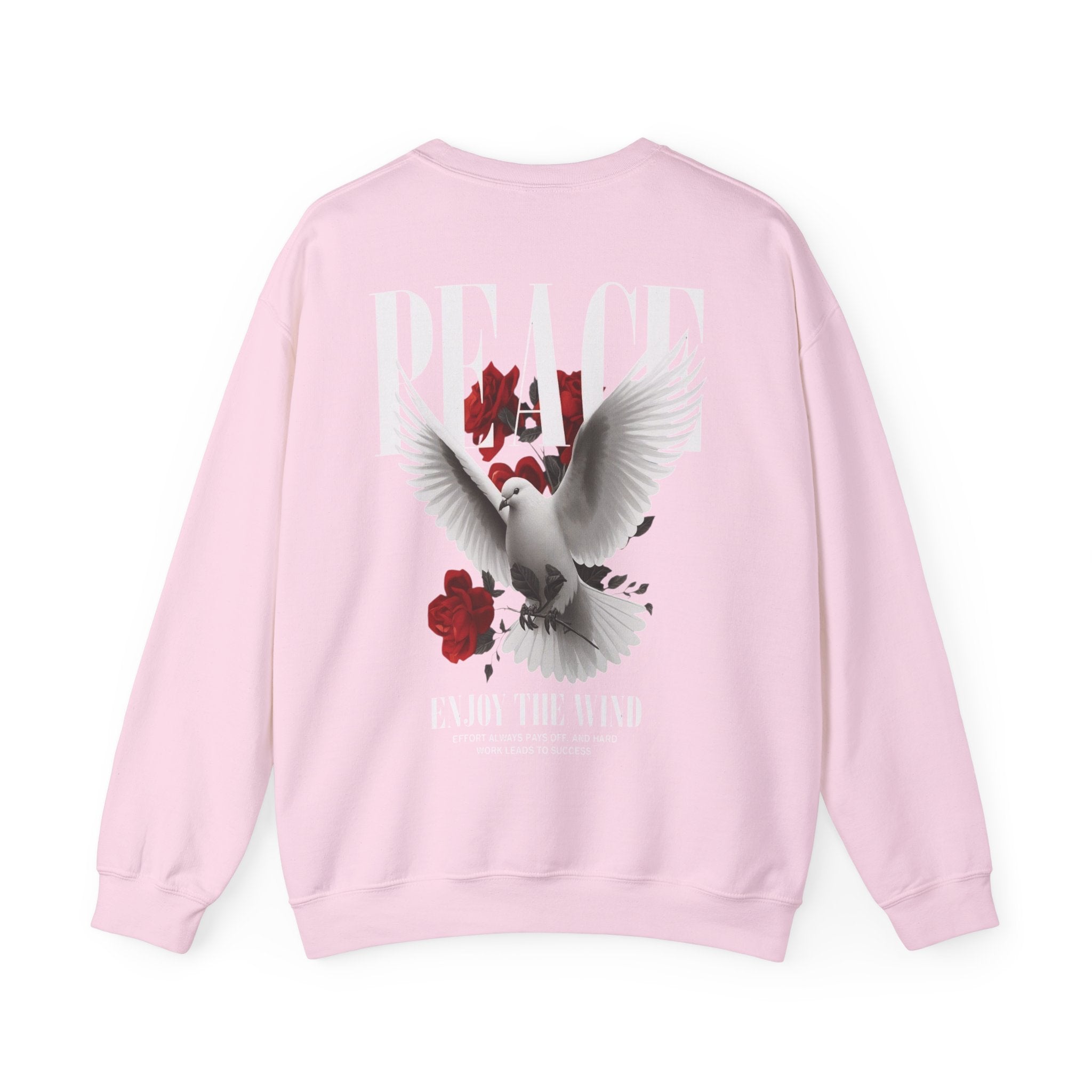 Peace Dove Crewneck Sweatshirt — "Peace" Graphic with Roses