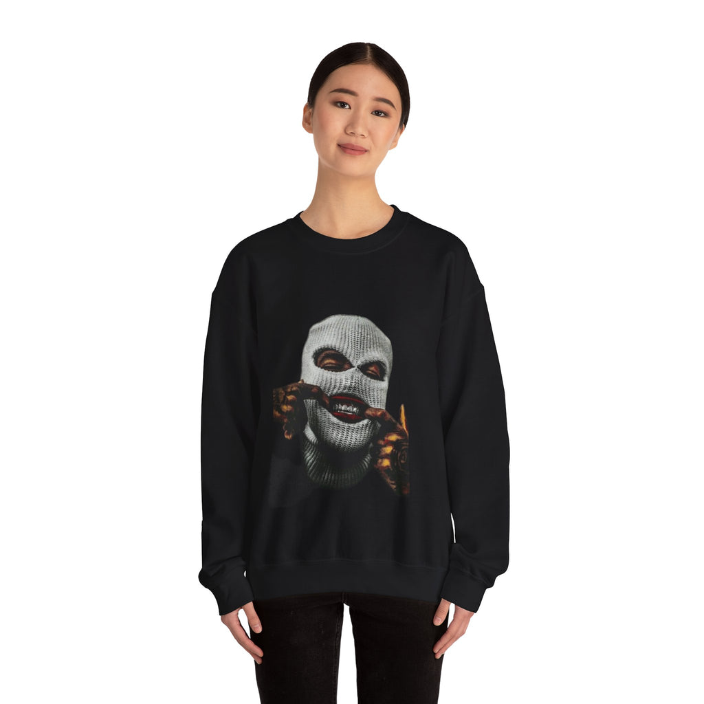 Skull Mask Crewneck Sweatshirt — Dark Horror Streetwear